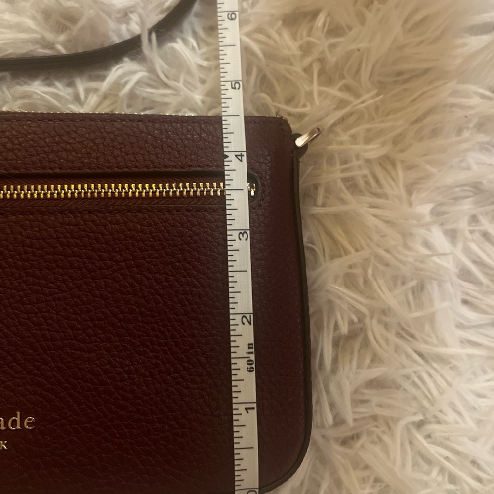 Kate Spade Leila Pebbled Leather Convertible Wristlet Cherrywood NWOT Classic - Picture 10 of 13